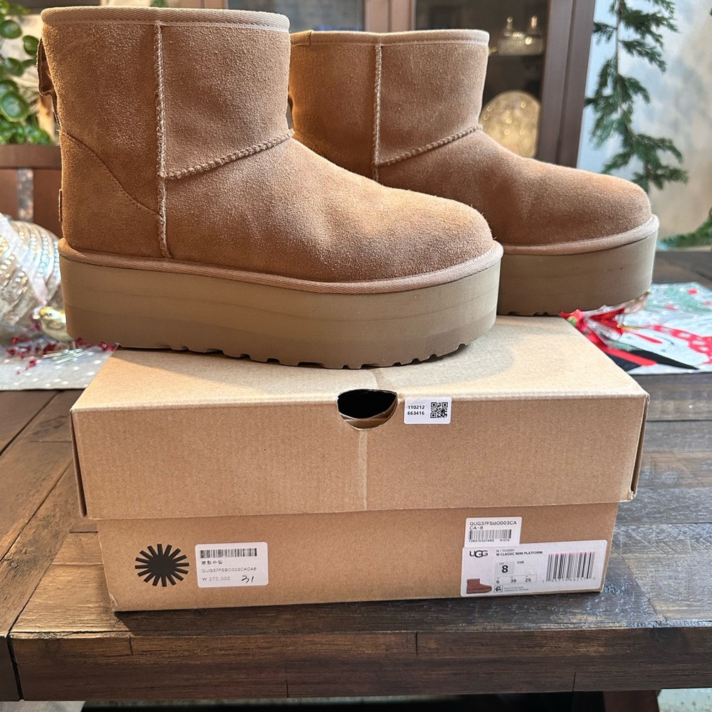 UGG Tan Platform Boots